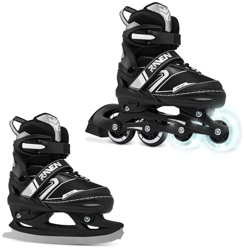 RAVEN Verstellbare 2in1 Inlineskates-Schlittschuhe Helixi Black/Mint