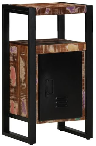 vidaXL Mobile da Bagno con Porta Marrone Legno Recuperato Massello