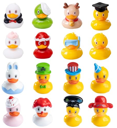 Arrdély Lot de 16 mini figurines de canards - Décoration de canard pour paysage miniature - Figurines miniatures pour maison de poupée, jardin