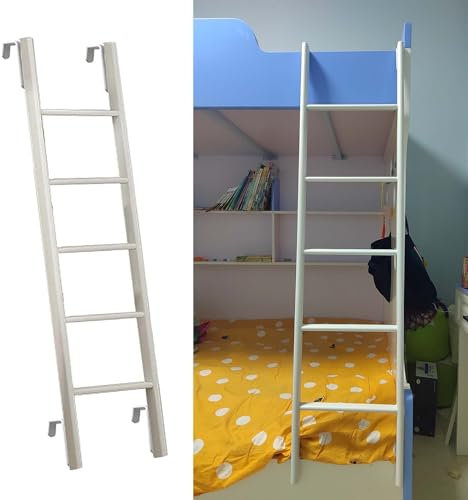Scaletta per Letto a Castello per dormitori scolastici, Solo scaletta, scaletta Bianca Corta di Ricambio per Letto a Castello/Camper, scaletta Leggera salvaspazio, 45/50/55 (Dimensioni: 1