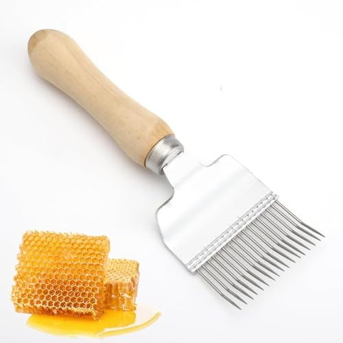 CUEMOON Edelstahl-Entdeckelungsgabel, Imkereiausrüstung Perfektes Bienenstockwerkzeug für Imker