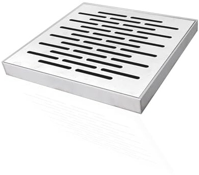 Générique Grilles de Vidange en Acier avec Cadre,Grille de Drainage Exterieur,Grille Eau Pluviale Carrée,Épaisseur 2 mm (200x200x20mm)