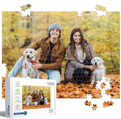 Benutzerdefinierte Puzzles aus Fotos, 300/500/1000 Teile Puzzle für Erwachsene, personalisierte Puzzles mit Fototext, Fotopuzzles, personalisierte Geschenke für Familie, Haustier, Geburtstag