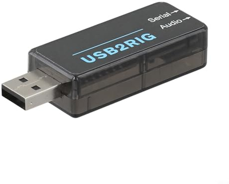 Honseadek AUDIO2RIG - Adaptador de interfaz de tarjeta de sonido USB amateur con control PTT para equipos de jamón compatible con Windows OS X