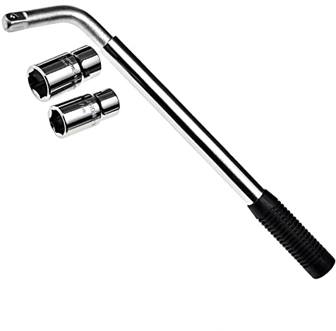 BITS4REASONS Teleskop-Radmutternschlüssel ausziehbar 330-530 mm – robuster Chrom-Kohlenstoffstahl mit rutschfestem Griff & 2 doppelseitigen Stecknüssen (17/19 mm & 21/22 mm