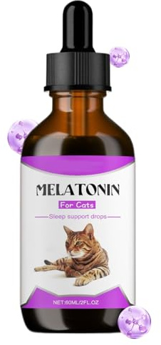 Beruhigende Leckerlis Für Katzen | 60ml Beruhigungstropfen Zur Schlafunterstützung | Anti-Aggressions Nahrungsergänzungsmittel | Für Baden Miauen Schlafen Sowie Bei Nacht Gewitter Reisen Und