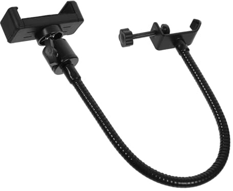 MUELODSIC Adjustable Gooseneck Mic Stand Phone Holder for Cellphone with Secure Protection Great Compatibility Black Abs Microphone Mount for Recording Streaming