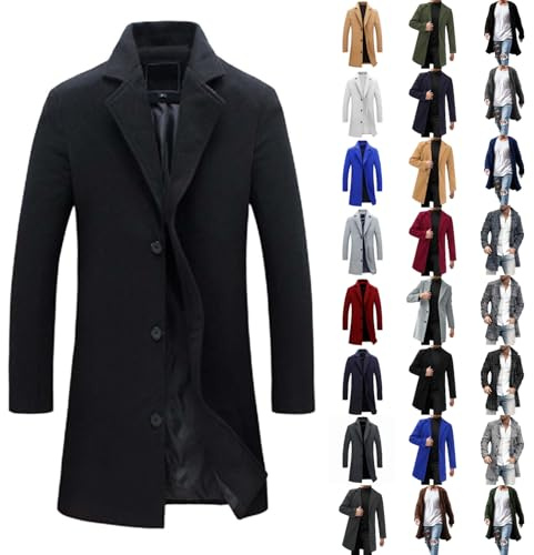 Generisch Sweatjacke Wintermantel Herren Winter Trenchcoat Winterjacke Herren Lange Warm Mantel Männer Windjacke Fahrradjacke Wollmantel Freizeitjacke Sweatjacke Outdoor Jacke Jacken Leichte Jacke