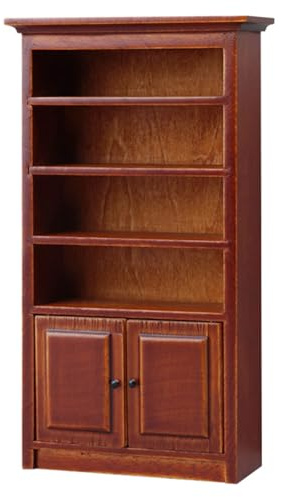 AMISENK Bibliothèque réaliste en bois pour maison de poupée avec porte design fonctionnel pour décoration de chambre miniature et amateurs d'accessoires de maison de poupée