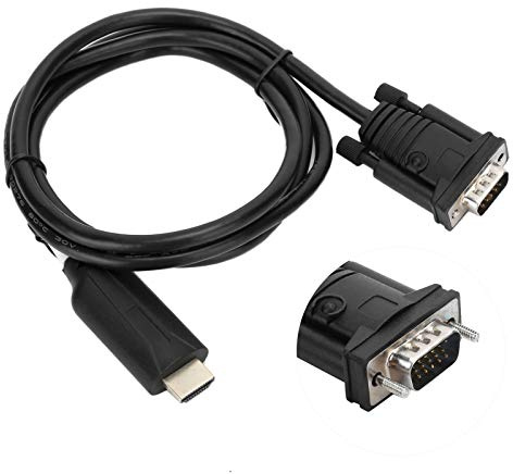 1080P Digital Signal Convert VGA Adapter, Plug and Play Video Connector Stereo Audio Computer Cable Compact Design RGB Converter for Monitor