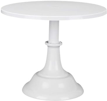 SUNNYNEST 10-Inch Iron Cake Stand – Round Pedestal Dessert Plate for Cakes, Cupcakes, and Pastries – Modern Display Stand for Weddings, Birthdays, Baby Showers, and Parties (White)