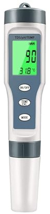 JOJIDE Misuratore PH 4 in 1 Misuratore PH/TDS/EC/Temperatura Tester Digitale for monitoraggio della qualità Acqua for Piscine Acquari con Acqua Potabile(TDS PH Temp Tester)
