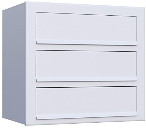 Briefkasten, Design Wandbriefkasten Cube for Three Weiß - Bravios