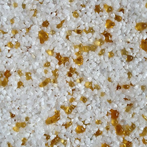 20kg Buntsteinputz Mosaikputz 1-3mm SOP36 Weiß (Naturkorn) + Glas Bernstein Wandputz - Hergestellt in Bayern -