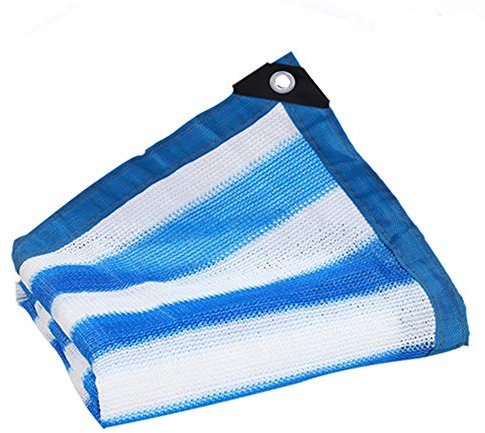 Voile D'ombrage Rectangulaire 85% Bleu/Blanc Réseau Sun Crème Solaire Utilisé for Carport À Effet De Serre Le Toit (Color : Blue, Size : 10x10m)