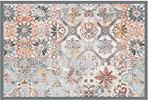 Fußmatte für innen als waschbare Motiv Tür-Matte - 40x60 cm Fußabtreter Floral Shabby Boho als rutschfeste Schmutzfangmatte - Moderne Eingangsbereich Sauberlaufmatte für Flur Haustür