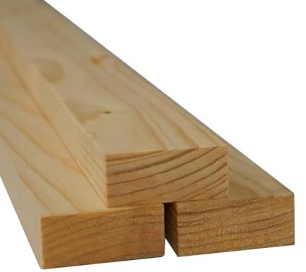 CHELY INTERMARKET Palos Madera 2x4,5x90cm Pack 3 Listones Naturales Para Bricolaje Carpintería Manualidades Proyectos DIY Corte Preciso Artesanía Decoración Construcción Tallado Lijado