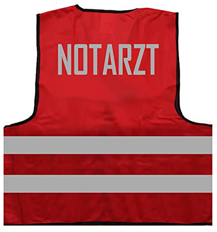 Mister Warnwesto Warnweste - Signalweste - Notarzt - Warnweste mit reflektierendem Aufdruck ID: 582