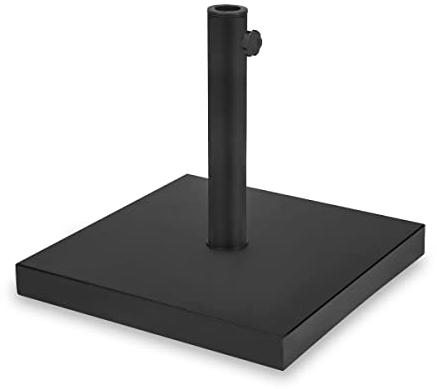 VONROC Pied de Parasol Noir - Carré 45x45cm 26 kg - Pied Parasol De Jardin Extérieur en Métal Remplissage en Béton - Pied Solide Anti-Rayures, Écailles & Décollements avec Bouton Rotatif