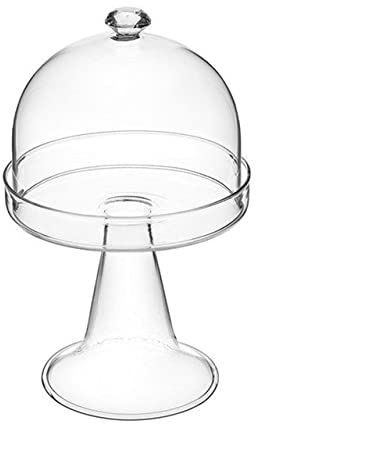 SWEET HOME Varotto & Co. AC11761LU - Soporte redondo de cristal soplado con campana, 17,5 cm de altura, 10,5 cm de diámetro