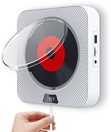 ALSUP Cd player,Portable CD Player,Wall Mountable Bluetooth Built-in HiFi Speakers MP3 Music Player