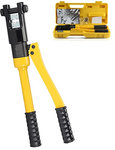 Crimpadora hidráulica Herramienta hidráulica de crimpado con molde de acero de 4-300 mm², crimpadora de terminales de orejetas de cable hidráulico con válvula reguladora de presión para terminales d