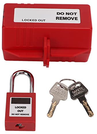 100-220-V-Steckerverriegelung, Steckerverriegelung, Vorhängeschloss, Tagout-Verriegelung mit 38-mm-Vorhängeschlossschlüssel für industrielle chemische Elektrizität