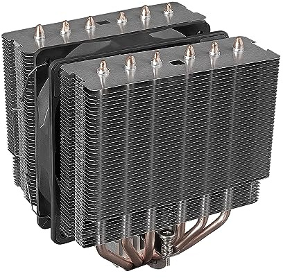 Mars Gaming MCPU-2T, Dissipatore CPU Doppia Torre, 6 Heatpipes HCT, TDP 280W, Ventola PWM 120mm Ultra-silenziosa, Multisocket Universale, Nero