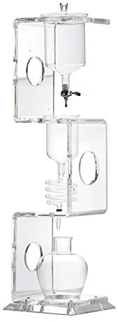 Kalldrypp kaffebryggare Akryl Isdropp Kaffekanna Rostfritt stål Knopp Kaffeextraktionskanna Lätt att använda (Färg: Klar, Storlek: 600ml) (Klar 600ml) The New