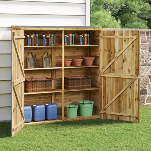 ZEYUAN Abri à Outils de Jardin 163x50x171 cm Bois de pin Solide,Abris De Jardin,Abri De Stockage pour Jardin,Abri D'Outils De Jardin