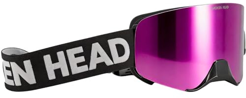 Broken Head MX-Brille Struggler Mit Verspiegeltem Magnet-Glas | Motocross & Supermoto Goggle, Rahmenlose Optik, Großes Sichtfeld, Antibeschlag-Doppelscheib, Mit Filtertechnologie, HD Sicht