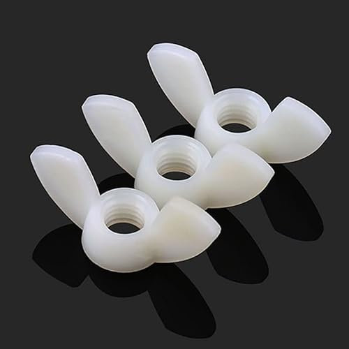LXURY 3/5/10 Stück M3 M4 M5 M6 M8 M10 M12 Nylon Flügelmutter Kunststoff Barrenmutter Kunststoff Schmetterling Typ Kunststoff Schraubverschluss (Color : White, Size : M4(10pcs))