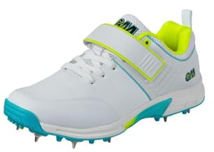 Gunn & Moore Unisex Aion + (Plus) Kricket-Schuh, Weiß Fluro Gelb Blau, 43 EU