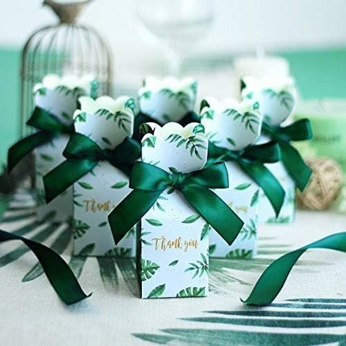 EFARMA ❀ Süßigkeiten-Schachtel, Grüne Papier-Süßigkeitsschachteln, Geschenktüte, Hochzeitsgeschenkbox, Gastgeschenke, Geburtstagsfeier, Weihnachtsbedarf (Größe: 50 Stück) (Größe: 50 Stück)