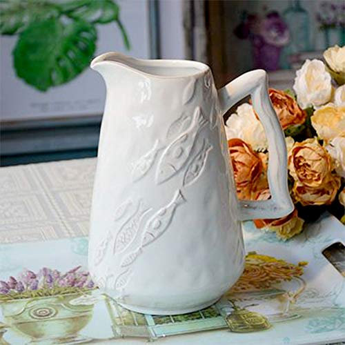 Vintage Fische Wasserkrug Keramik Gartenkrug Krug Blumentopf Innen Geeignet zum Servieren von kaltem Wasser Kaffeemilch und Saft Getränkebar Karaffe,Geeignet für heißes und kaltes Wasser