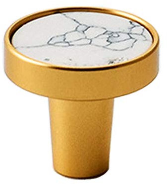 Einloch-Türknäufe aus Marmor und Keramik, Schrankknöpfe, Schubladenknöpfe, Schrankgriffe, hellgraues Steinmuster, 22 mm (Riss 22 mm)