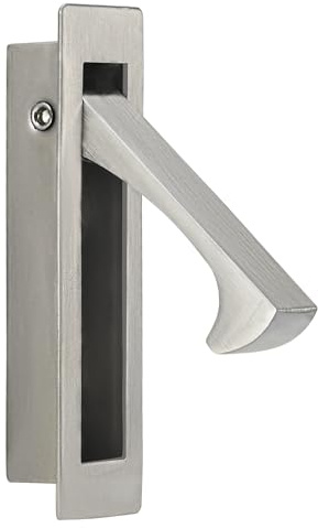 HOMOTEK Tirador de puerta de bolsillo empotrado, tirador de borde empotrado, tirador de dedo oculto, herrajes modernos de bolsillo para puerta corredera, 80 x 22 x 16 mm, acero inoxidable 304 (níquel