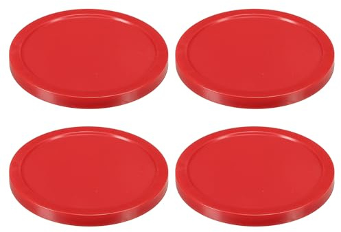 PATIKIL Dischi da Air Hockey 3,2 Pollici, 4pz Dischi di Ricambio Pesanti per Air Hockey per Tavolo Giochi Accessori Attrezzature, Rosso
