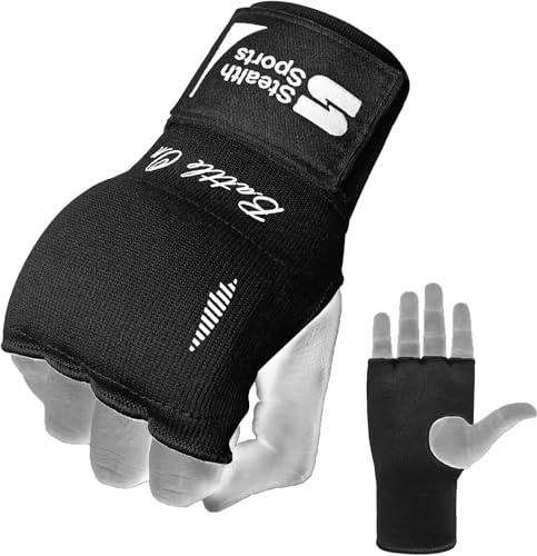 Stealth Sports Bandages intérieurs rembourrés pour Les Mains Hommes Femmes Junior Enfants 75 cm Dragonnes Gel Boxe Wraps MMA Arts Martiaux Muay Thai sous Mitaines Bandages (S/M)