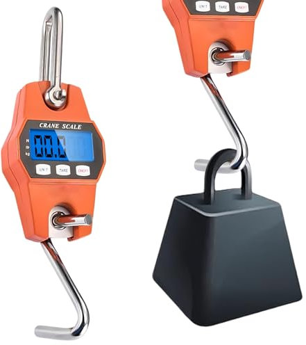 Hängewaage, 300KG Kofferwaage Digital mit Haken, Elektronische Kranwaage mit LCD Display, Tragbare Hebewaage mit Genauer Nachladefedersensor für Reisen, Familienleben, Koffer, Angeln