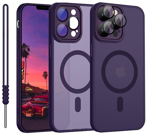 iPhone 11 Pro Hülle Mit MagSafe, Magnetisch Leicht Dünn Matte Touch Kameraschutz, Kratzfeste Anti-Gelb Rutschfest Stoßfest Schutzhülle - Dunkel Violett