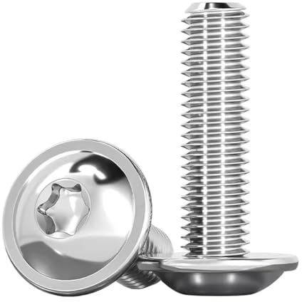 Drenky Schrauben Torx 20 Stück, M6x30mm Flachkopfschrauben Mit Flansch ISO 7380-2 Flanschschrauben Rostfrei Edelstahl A2 V2A Gewindeschrauben Flachkopf Schrauben Mit Scheibe, Vollgewinde