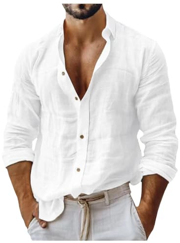 Caxndycing Camisa de manga larga para hombre, camisa de negocios, ajustada, monocolor, para el tiempo libre, sin planchado, camisa de negocios, camisa elastizada, sin arrugas, camiseta formal con