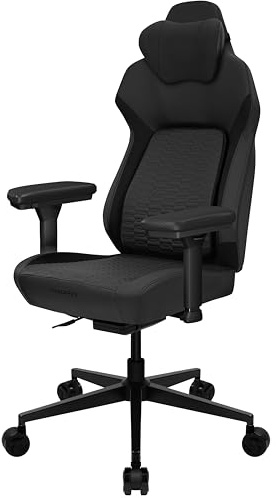 ThunderX3 CORE Smart Racer Gaming Stuhl schwarz - ergonomischer Bürostuhl, automatische Rückenstütze, Synchronmechanik, 3D Armlehnen, Kunstleder, für Nutzer bis 125kg, 165-190cm