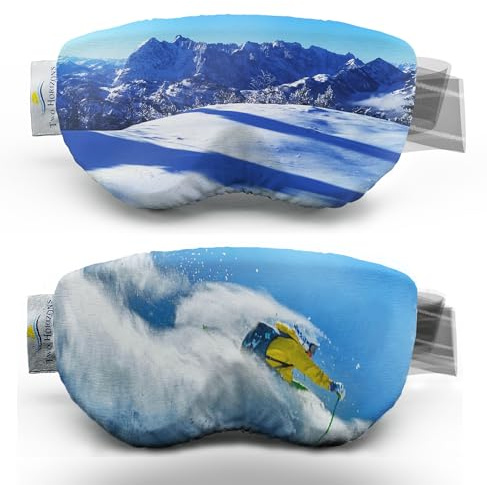 Two Horizons Ski Goggles Protective Cover Set of 2 | Protects Against Scratches | Microfibre Glasses Cleaning Cloth | Style with Smile | Ski Goggles Protective Cover | Ski Goggle Cover | Ski Goggles