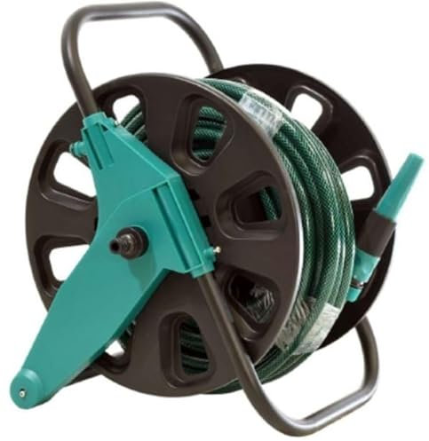 Suinga Carro Portamanguera con Manguera Ø12,5mm 15m con Lanza | Carro de Riego con Manguera y Lanza | Jardín y Plantas | Soporte para Manguera con Ruedas y Accesorios