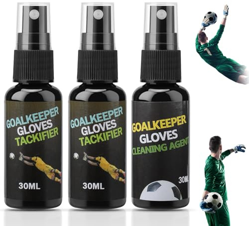 Bmliingchau Torwarthandschuhe Grip Spray, 3 Stück Torwart Grip Spray, Torwarthandschuh-Reiniger, Fußball Torwarthandschuh Pflege-System, Grip Spray, Torwart Training Zubehör, Goalkeeper Formula