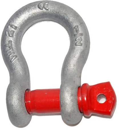 10 Stück hochfeste Schäkel geschweift mit Augbolzen feuerverzinkt - 7/16 (1.5 Tonnen)