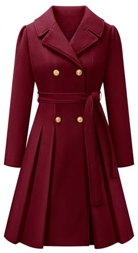 RITOSTA Cappotto Lana Donna Invernale Elegante Caldo Giacca Lungo Cappotti Autunno Moda Giubbotto da Collo Casual Trench Coat con Cintura