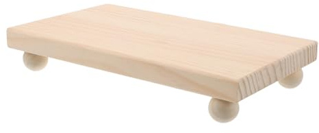 BESPORTBLE Plateau de Rangement Bois Rectangulaire pour et Maquillage Organisateur de Bureau et Coiffeuse Bois Massif Support Décoratif pour Entrée et Table Basse